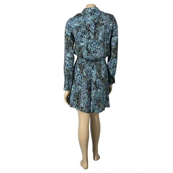 NWT Zadig & Voltaire Refla bohemian Patch Oxford blue printed Dress - Picture 2 of 15